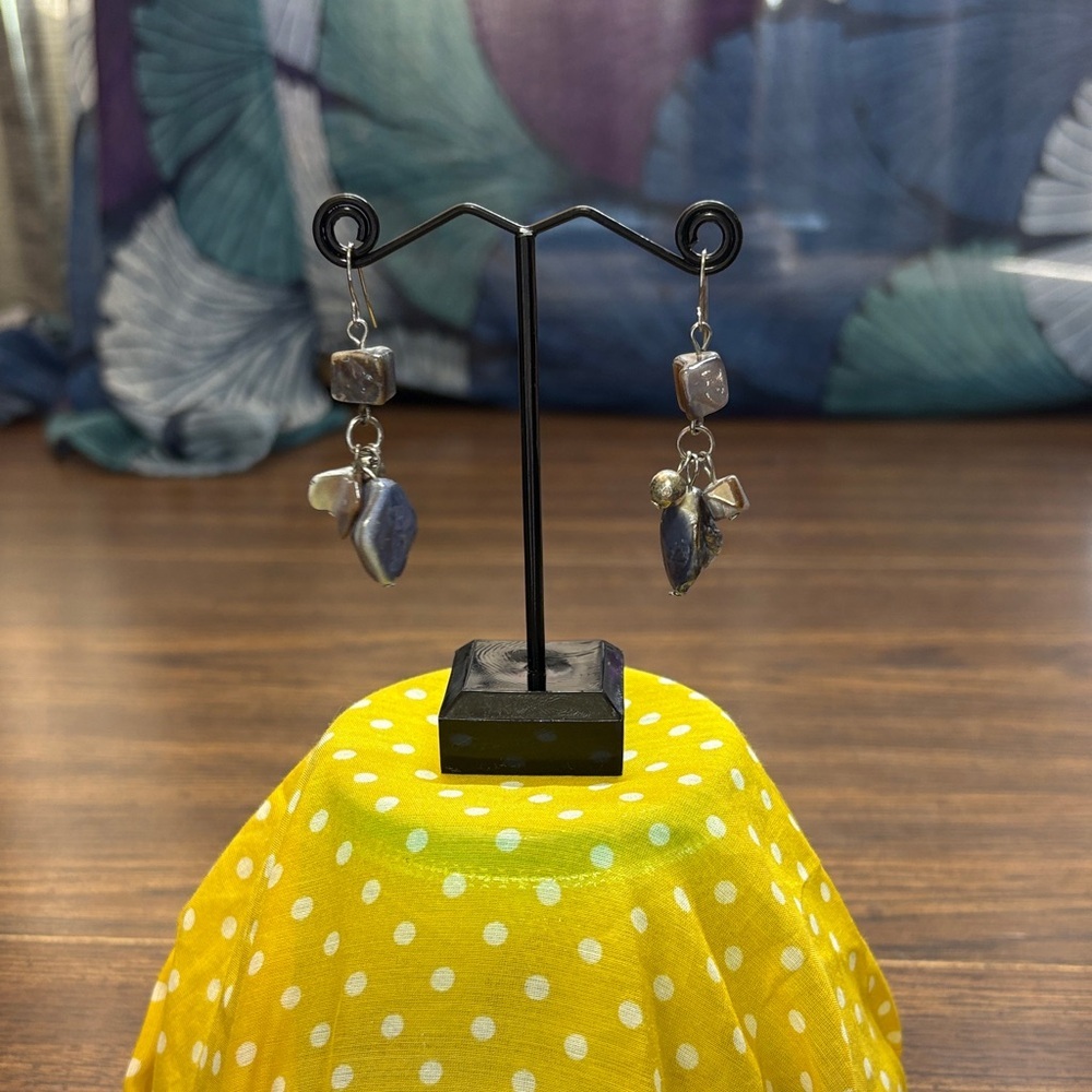 Elegant Silver and Blue Dangle Earrings